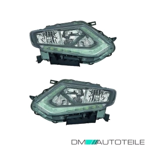 Scheinwerfer Depo H11/H9/LED SET passt für Nissan...