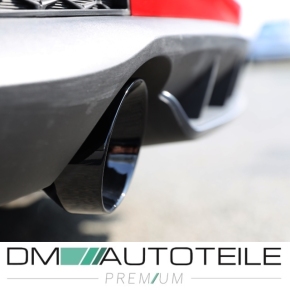 Performance Set DM Exklusive Exhaust tail pipes black gloss Ø 114mm fits on Hyundai I30 N Sport