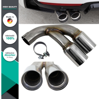 Sport-Performance Exhaust tail pipes fits on BMW 3-Series F30 F31 316d 318d 320d 4-Series F32 F33 F36 418d 420d to 335d 435d