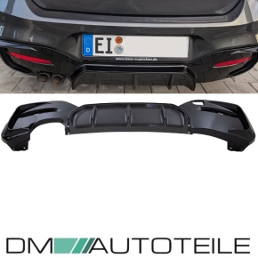 Bi-Colour Black Gloss Carbon Performance Rear Diffusor 2-Exhaust left fits on BMW F20 F21 LCI M-Sport up 2015