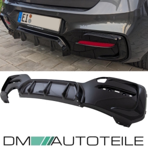 Bi-Colour Black Gloss Carbon Performance Rear Diffusor 2-Exhaust left fits on BMW F20 F21 LCI M-Sport up 2015