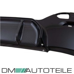 Bi-Colour Black Gloss Carbon Performance Rear Diffusor 2-Exhaust left fits on BMW F20 F21 LCI M-Sport up 2015