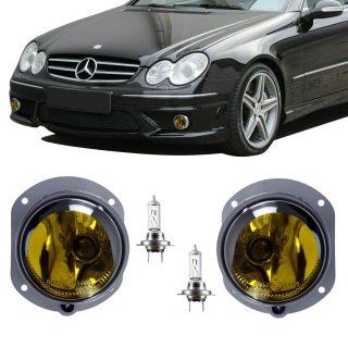 Set Fog Lights Yellow + H7 bulbs  fits on Mercedes AMG W211 S211 W204 S204 C209 A209 AMG Sport