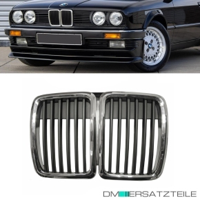 BMW E30 Front Grille Kidney Chrome Year 82-94 all Models