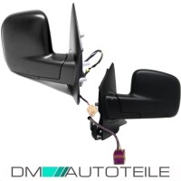 Set VW T5 wing mirror 03-09 black electr gallery