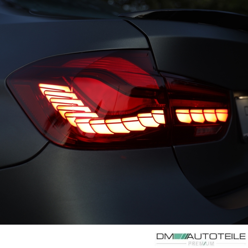 Dynamische OLED Rückleuchten Heckleuchten schwarz für BMW 3er Limo