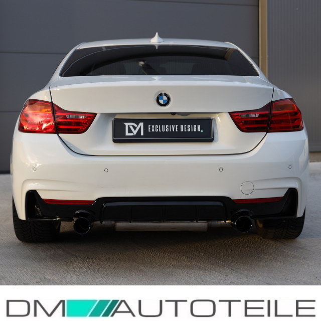 DM Exklusive Design Duplex 335d Auspuffanlage Performance+Diffusor  Edelstahl Blenden schwarz glanz Made in Germany passt für BMW 3er F30 F31  316d-320d