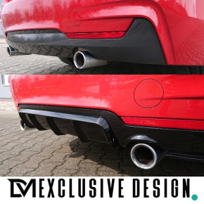 DM Exklusive Design Komplett Performance Umbau Duplex 435d Stoßstange + Auspuffanlage + Diffusor Made in Germany passt für BMW 4er F32 F33 Diesel 418d-420d+ABE