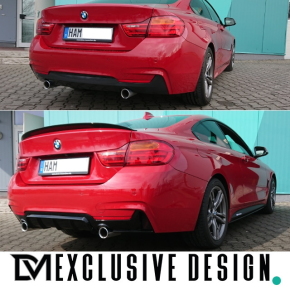 DM Exklusive Design Komplett Performance Umbau Duplex 435d Stoßstange + Auspuffanlage + Diffusor Made in Germany passt für BMW 4er F32 F33 Diesel 418d-420d+ABE