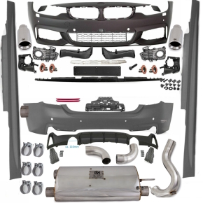 435d Umbaukit Performance Bodykit Stoßstange Schweller+Auspuffanlage passt für BMW 4er F32 F33 Serie & M Paket +ABE*