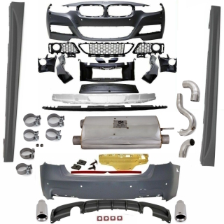 Bodykit Stoßstange 335d Performance Umbau+ Auspuffanlage für SRA/PDC passt für BMW 3er F30 11-17 Serie & M-Paket