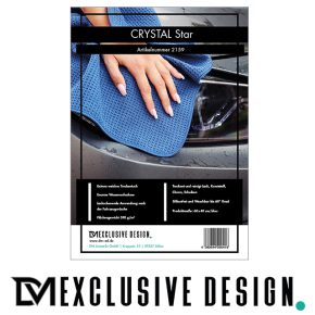 1x DM-Exclusive Design Microfaser-Tuch CRYSTAL STAR BLAU Fenster Chrom 60x40