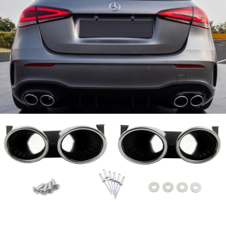 S Performance Black Chrome+Set Pipes fits on Mercedes A-Class W177 Hatchback AMG Sport