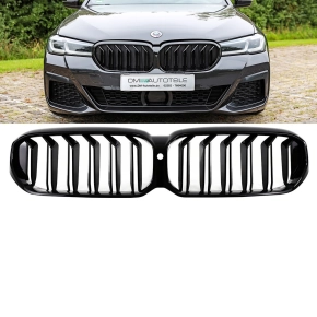 Dual Slat Kidney Front Grille Black Gloss fits on BMW...