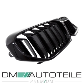 Dual Slat Kidney Front Grille Black Gloss fits on BMW 5-Series G30 G31 Facelift up 2020 with Camera