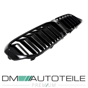 Dual Slat Kidney Front Grille Black Gloss fits on BMW 5-Series G30 G31 Facelift up 2020 with Camera