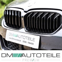 Dual Slat Kidney Front Grille Black Gloss fits on BMW 5-Seri