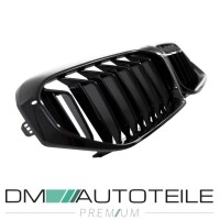 Dual Slat Kidney Front Grille Black Gloss fits BMW 5 Series 