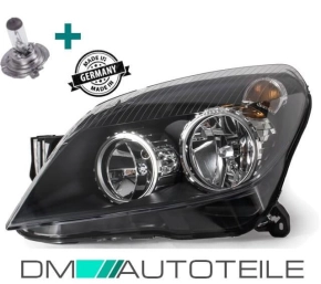 Set Opel Astra H Headlights Left Black Year 04-10 H7/H1+...