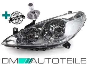 Set Peugeot 307 Headlamp Left Bj 01-05 Motor H7/H1 +1x H7...