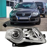 VW Passat 3C right headlight clear glass chrome 05-10 H7/H7 