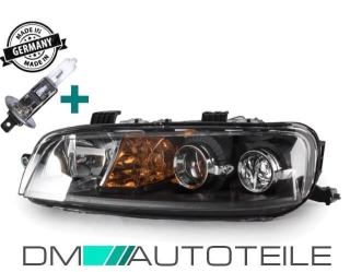 Set Fiat Punto headlights black H1/H1 left 188 99-03 + H1 bulb