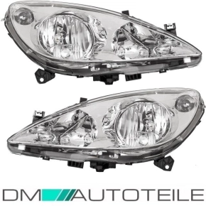 Set Peugeot 307 headlight clear glass left & right...