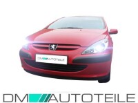 Set Peugeot 307 headlight clear glass left & right 01-05