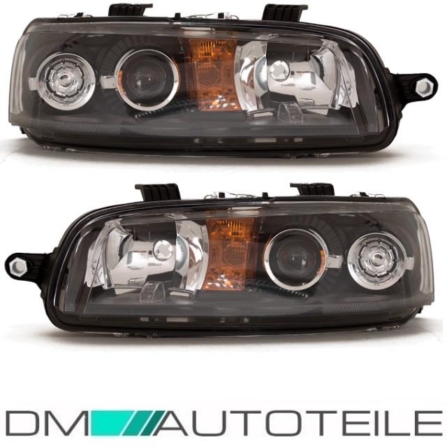Set Fiat Punto 188 headlights left & right 99-03 Black H1/H1