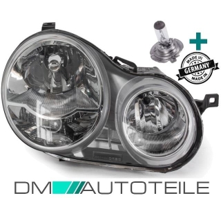 Set VW POLO 9N headlights right clear glass 01-05 incl. Actuator H7/H1 + H7 bulbs