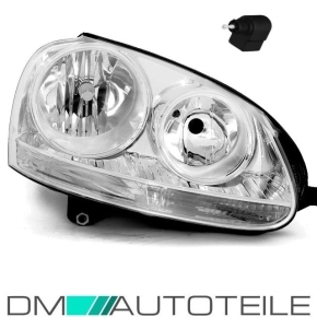 VW Golf 5 03-08 + Jetta headlights right H7/H7 chrome OEM