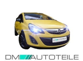 Opel (Vauxhall) Corsa D headlights left clear glass 11-14 Facelift + daytime running lights H7/H1