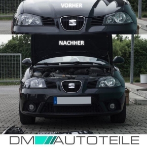 Set Seat Ibiza 6L Cordoba Scheinwerfer RE+LI Schwarz Bj 02-08 für LWR H4 +2x H4 Birne