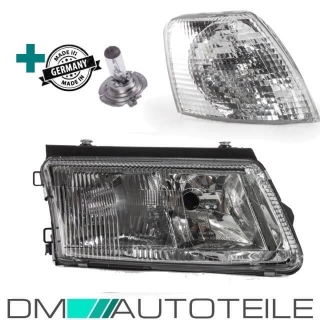 Set VW Passat 3B Headlight Right 97-00  H7/H4 +Indicator + Fog Lights+ H7 Bulbs