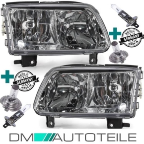 Set VW Polo 6N2 right headlight clear glass 99-01 for headlamp beam height  control H7/H1 CERTIFIED + bulbs
