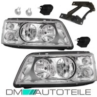 VW T5 clear glass headlights Set 03-09 + bulb Set + actuator