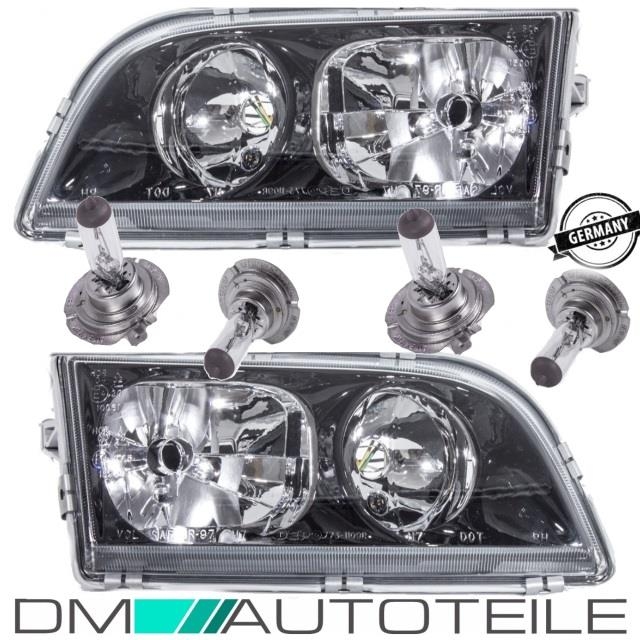 Set Volvo V40 S40 headlights left & right black 00-04 Facelift H7/H7 ...