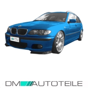 Headlights Saloon Estate left & right H7/H7 black fits on BMW E46 01-05 + Indicator White