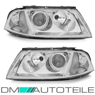 Set VW Passat 3BG headlights OEM 00-05 for electric headlamp beam height control H7/H7 & 4x Osram bulbs complete