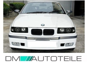 CCFL headlights Set Coupe Convertible black Angel Eyes fits on BMW E36 90-99
