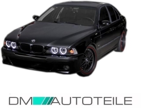 Set BMW E39 Angel Eyes headlights black H7/H7 95-00 Facelift design + 4x H7 Osram bulbs