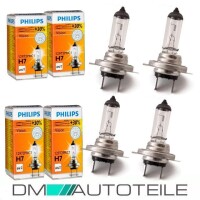 Klarglas Scheinwerfer SET Schwarz DE-Linse 4x Philips Vision