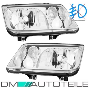 Set VW Bora headlights left & right clear glass H4 no fog lights