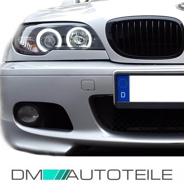 Set BMW E46 Saloon Estate CCFL Angel Eyes headlights black H7/H7 01-05 + 4x  H7 Osram bulbs