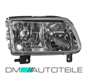 Set VW Polo 6N2 headlights left + right 99-01 H7/H1 for electric headlamp beam height control + 4x Philips bulbs