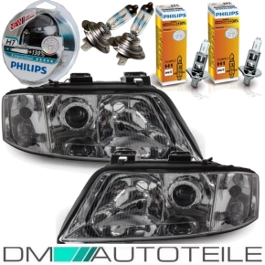 Set Audi A6 4B headlights 97-00 H7/H1 clear glass for...