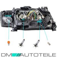 Set Audi A6 4B C5 Facelift Headlamps RH+LH 01-05 H7/H7 Clear