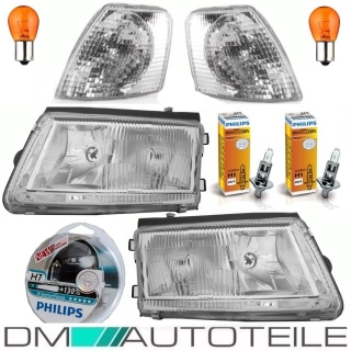 Scheinwerfer H7/H1 ohne NSW + Blinker + 6x Premium Philips passt für VW Passat 3B ab 96-00