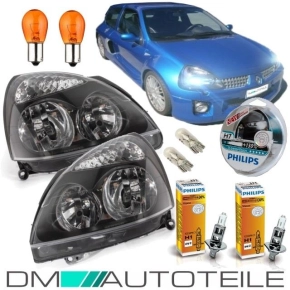 Set Renault Clio II PH2 headlights left + right black...