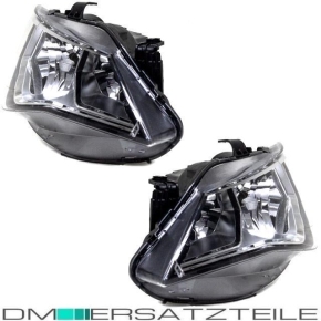 SET Seat Ibiza 6J Scheinwerfer Links+Rechts Klarglas Chrom Schwarz 12-15 H7/H7